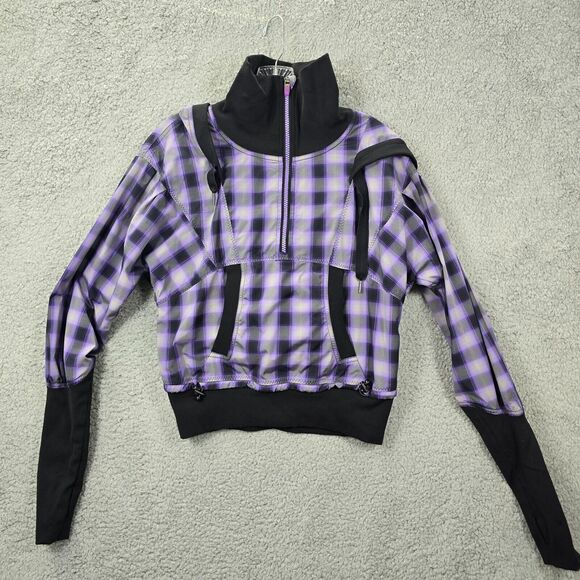 Lululemon Athletica Women's Purple Black Run Reflective Jacket With Hood Size 6 - Picture 1 of 12